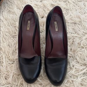 Leather Miu Miu Loafer Heels